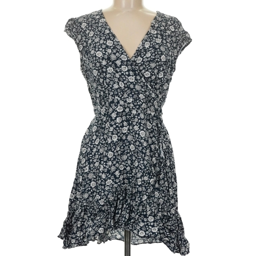 J. Crew Black and White Floral Mini Dress